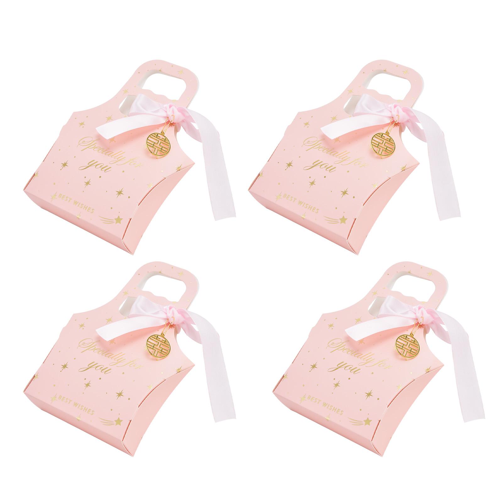 

50Set Innovative Candy Box Paper Candy Bags with Ribbons for Christmas Parties Birthdays Weddings Type 2