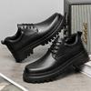 Fashion Thick Bottom Formal Dress Shoes for Men Casual Leather Male Casual Shoes Lace Up Business Footwear Oxford Shoes Sneakers