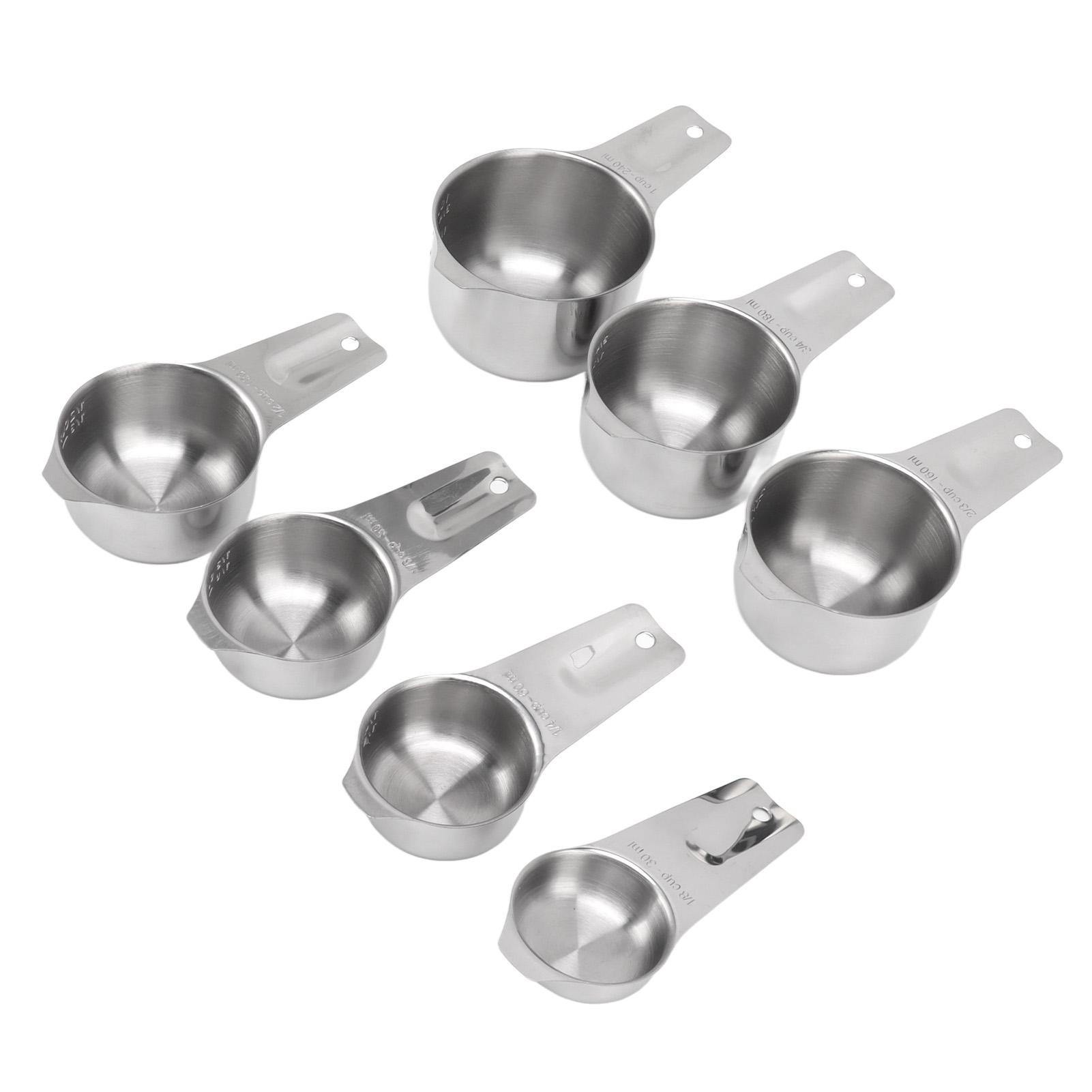 

7Pcs Measuring Cups Set Stainless Steel Stackable Multifunctional Metal Nesting Measuring Cups Set for Kitchen Tools L