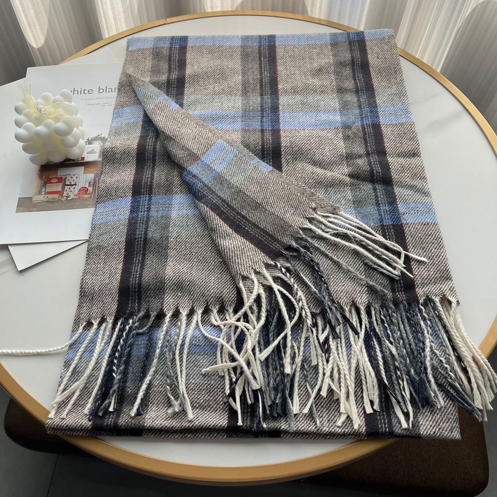Imitation Cashmere Scarf for Women in Autumn and Winter Thickened High End Versatile Plaid Scarf New Men's Scarf Shawl