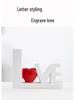 Handmade LOVE Shaped Resin Flower Vase: Festive Wedding Decoration