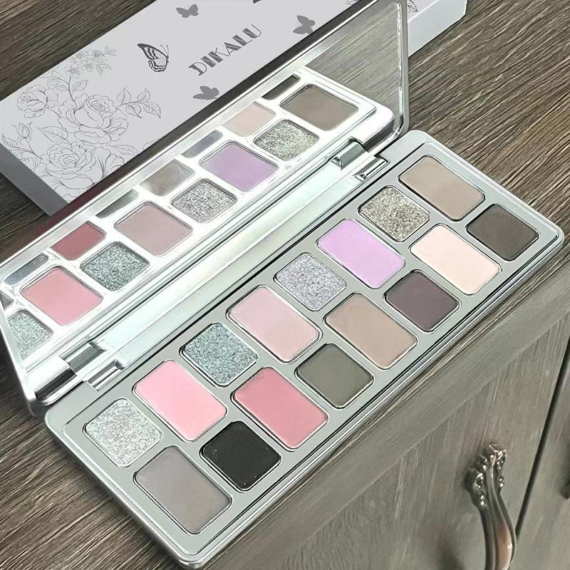 DIKALU True Colors Pearlescent 16-Color Kids' Eyeshadow Palette for Impromptu Stage Makeup