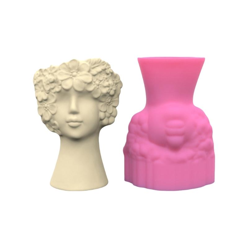 Silicone Flower Vase Molds Concrete Molds Artistic Human Figure Shape Silicone Planter Molds Succulent Planter Molds 1