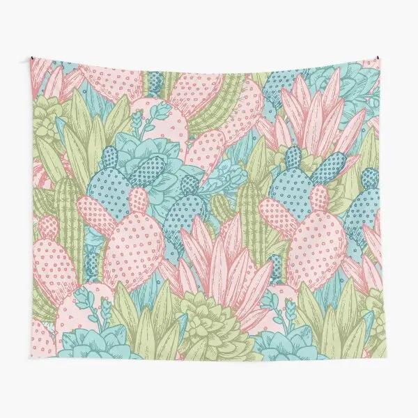 Cactus Tapestry Floral Green Desert Plants Cartoon Tapestry Wall Hanging Tapestry for Bedroom Living Room Home Dorm Decor
