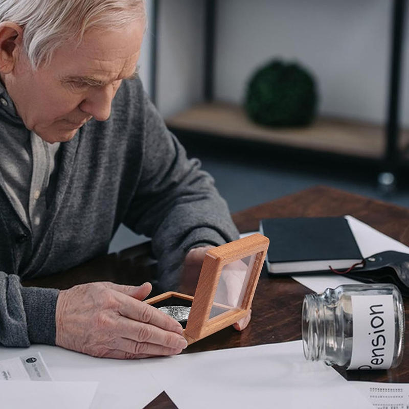 Wooden Storage Box for Ancient Coins & Commemorative Medals Collection Display Case Protector Organizer for Collectors