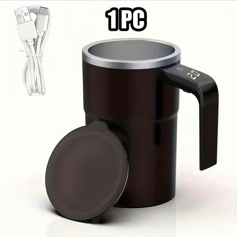 380ml Elektrický hrnek na kávu s automatickým mícháním Ip67 Vodotěsný hrnek na míchání kávy Usb nabíjení Digitální displej Automatický magnetický hrnek