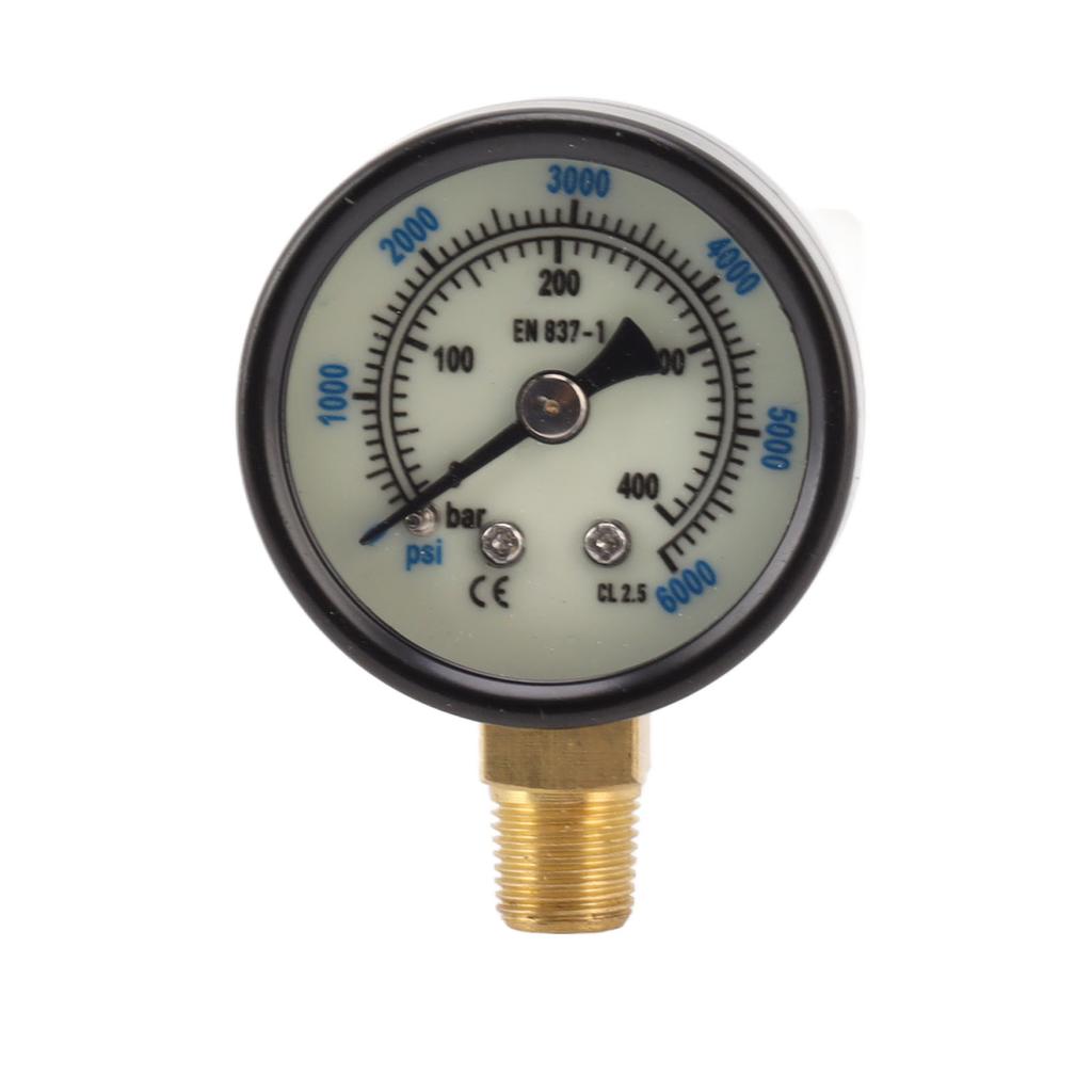 6000psi Dual Scale Pressure Gauge 1 8 Npt Connection Pressure Gauge Suitable For CO2 Aerated Bottle