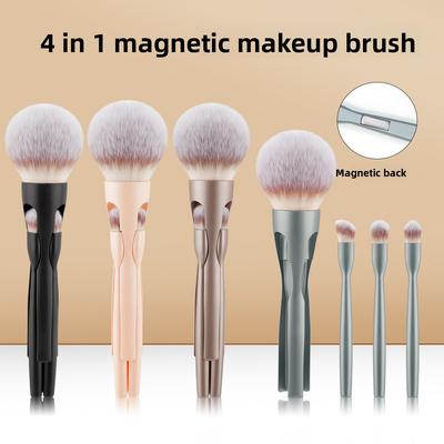 New 4-in-1 Magnetic Makeup Brush Loose Powder Brush Blush Brush Eyeshadow Concealer Brush Convenient Travel Makeup Brush Set Now
