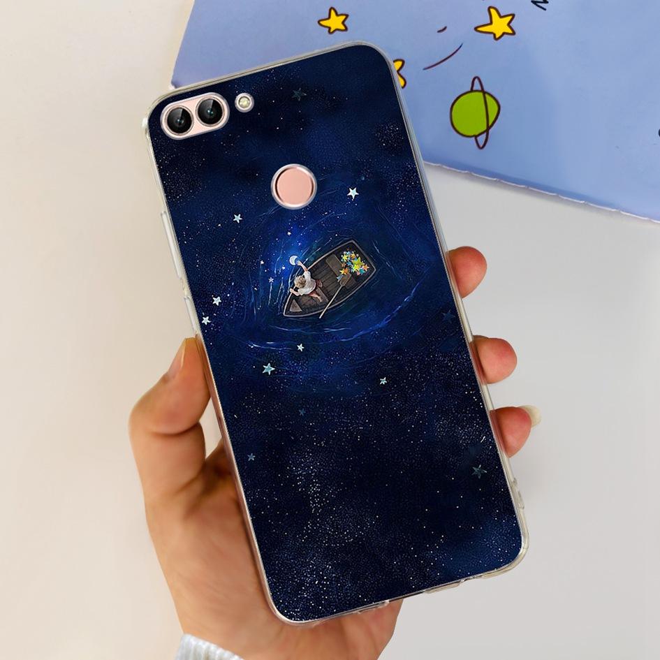 For Huawei P Smart Case FIG-LX1 FIG-LX2 FIG-LX3 Back Cover Fashion Flower Marble Clear Silicone Soft Funda For PSmart 2018 Coque