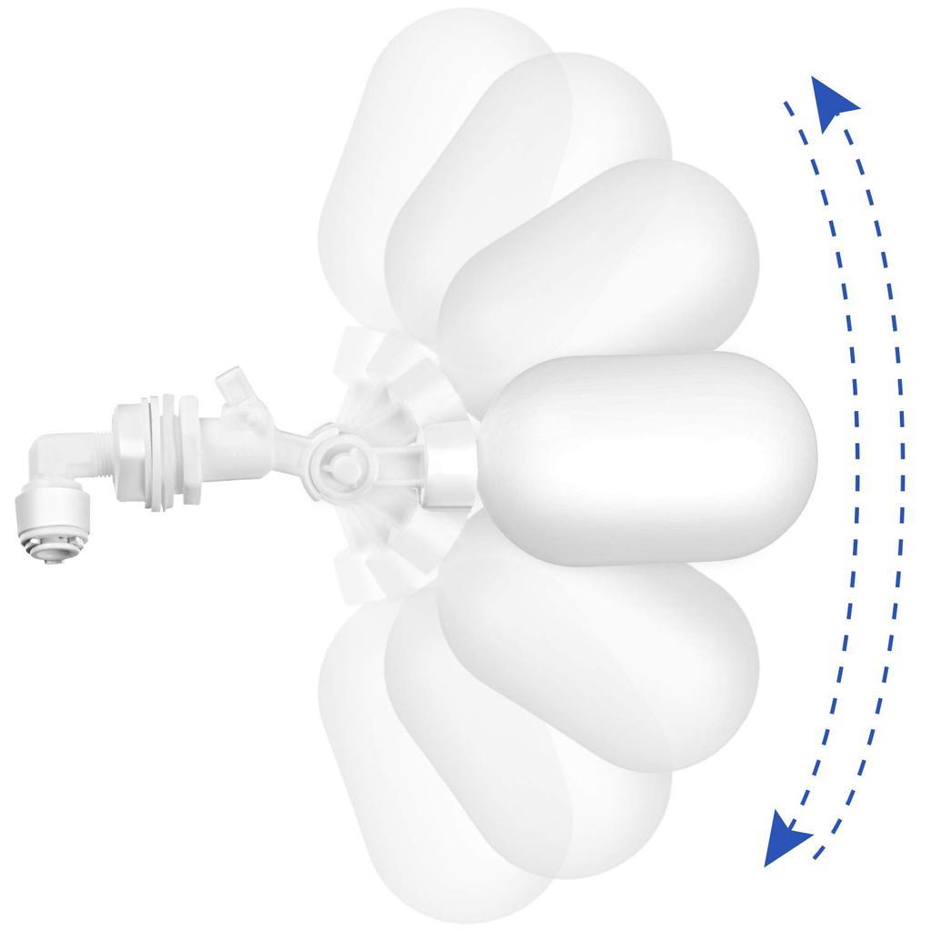 1/4 Zoll Schwimmerkugelventil für RO Wasserreiniger Aquarium Automatischer Wasserwechsler Schwimmerventil Kunststoff Weiß Wasserstandregler