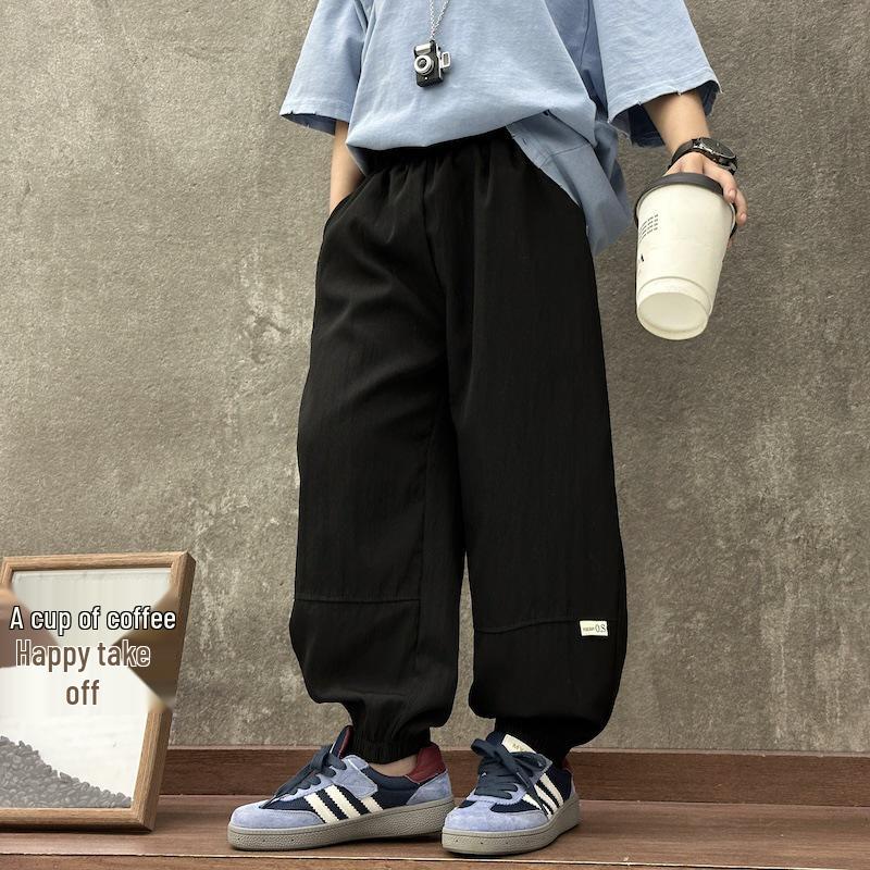 Pantaloni Jogger Patchwork Estivi per Bambini in Stile Coreano - Traspiranti, Sottili, Anti-Zanzare per Ragazzi e Ragazze.
