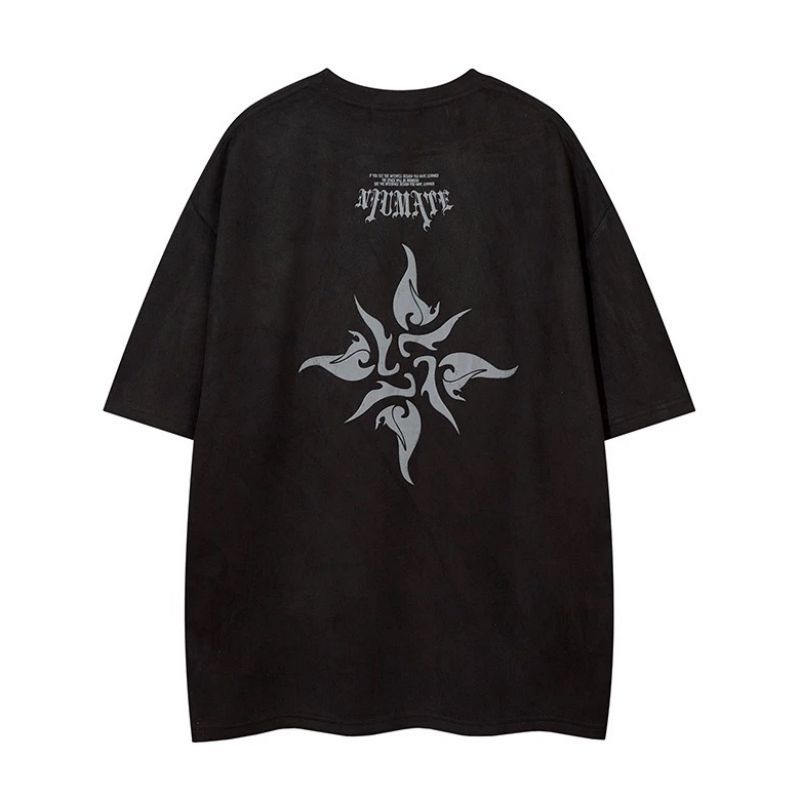 Cotton Short Sleeve t Men's T-shirt ins Trendy Hip-Hop Style Crew Neck Base Shirt Summer