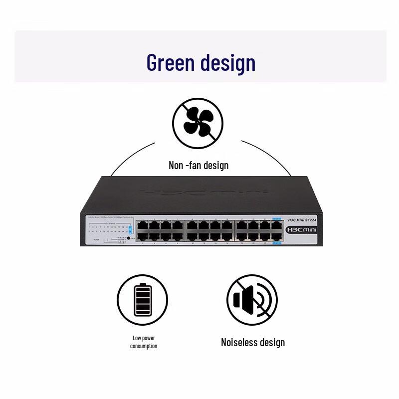 H3C Mini S1224 24-Port Gigabit Unmanaged Desktop Network Switch