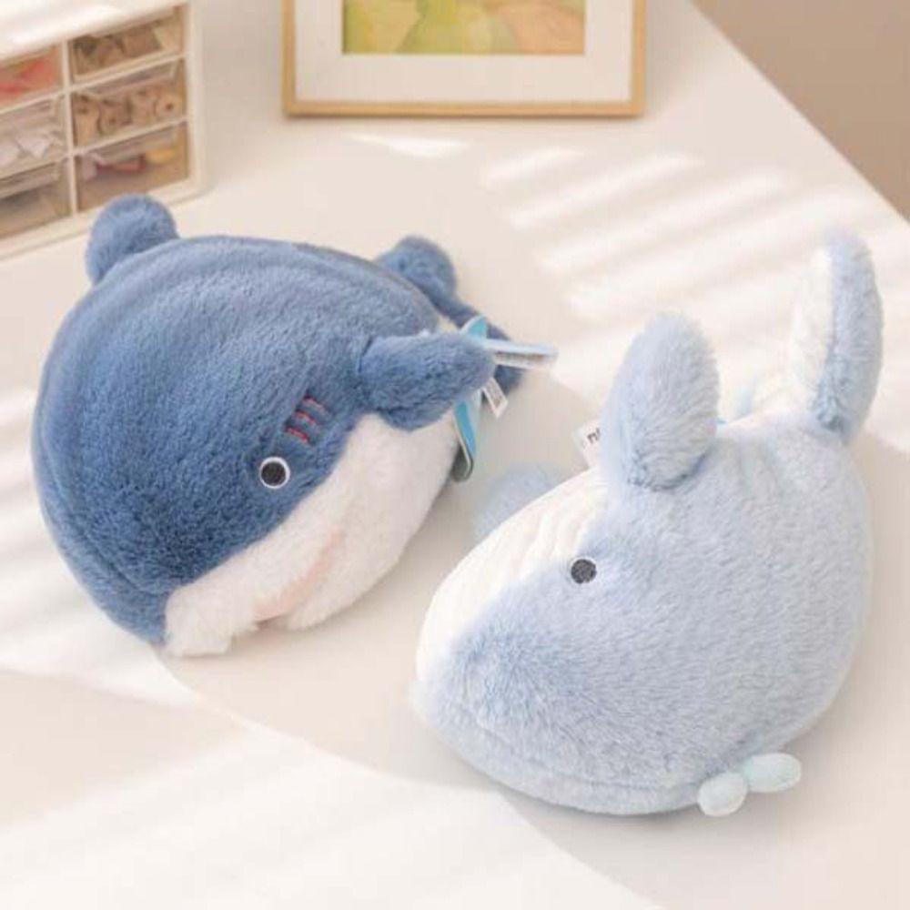 Simulation Sea Stuffed Plush Doll Fluffy Whale Plush Toy Animals Shark Toys  Birthday Gift