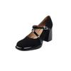 Fashion High Heels Women Chunky Shoes Retro Buckle Heeled Shoes 2025 New Designer Autumn Fashion Pumps Dress Party Zapatillas De Mujer