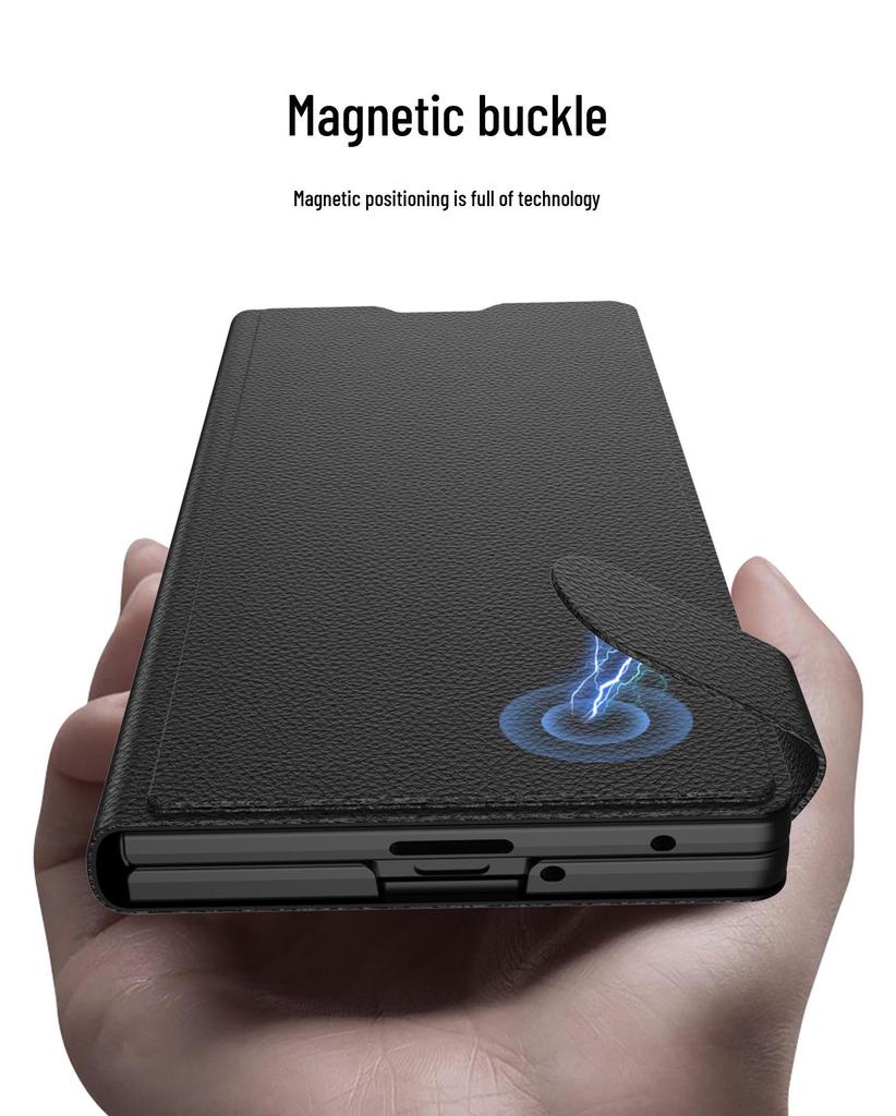 Samsung Z Fold7 Leather Flip Case: Trendy Integrated Protective Shell