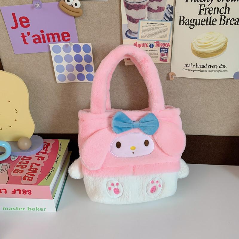 Kuromi Cartoon Plush Handbag: Cute Shoulder Bag & Mobile Phone/Key Storage for Girls