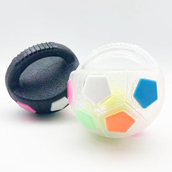 Dog Calming Ball Interactive Football Design Dog Toy Pets Toss And Fetch Toy with Squeaker Treat Dispensing for Small Medium Large Dogs