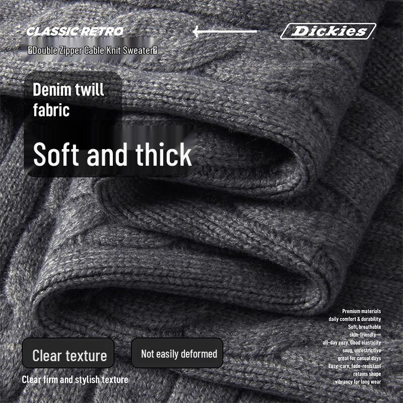 Dickies Unisex Zip-Up Knit Cardigan
