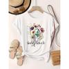 Tallas Europeas Camiseta de Manga Corta Casual Estampado Floral Cuello Redondo, Ropa para Mujer de Primavera y Verano