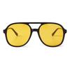 Fashion Vintage Yellow Pilot Sunglasses for Women Men Retro Tortoiseshell Double Bridge Square Aviation Sun Glasses UV400 S227