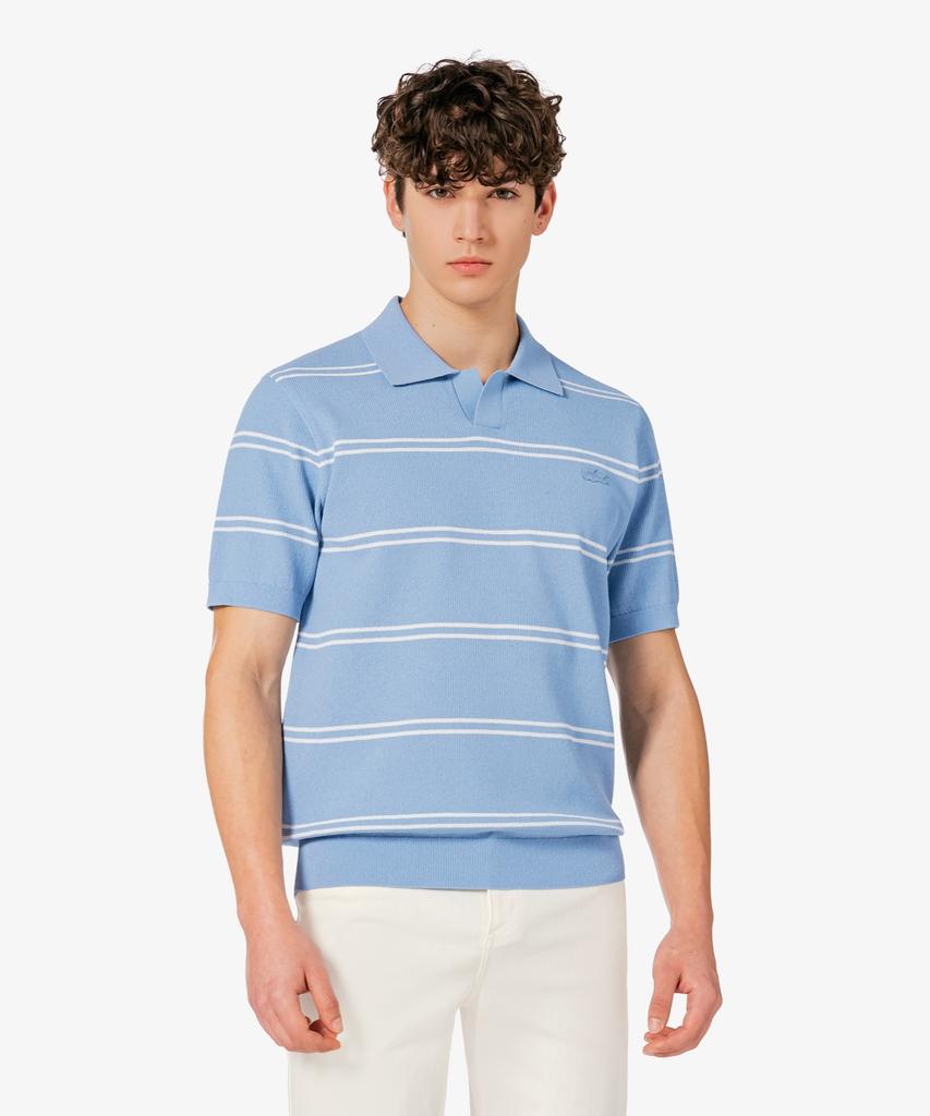 LACOSTE Men'S Open Collar Pinstripe Short Sleeve Sweater Polo Shirt Ph396E-56G Aey
