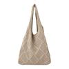 Women Crochet Shoulder Bag Lightweight Solid Color Mesh Handbag Fashionable Beach Bag Daily Commuting