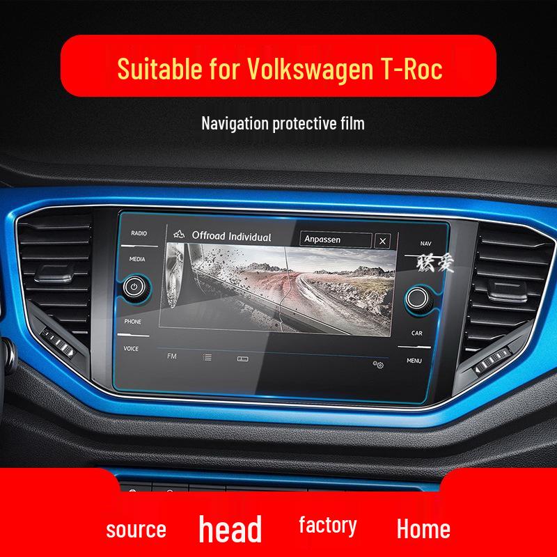 Volkswagen T-ROC 25 Navigation Tempered Screen Protector - Center Console Film