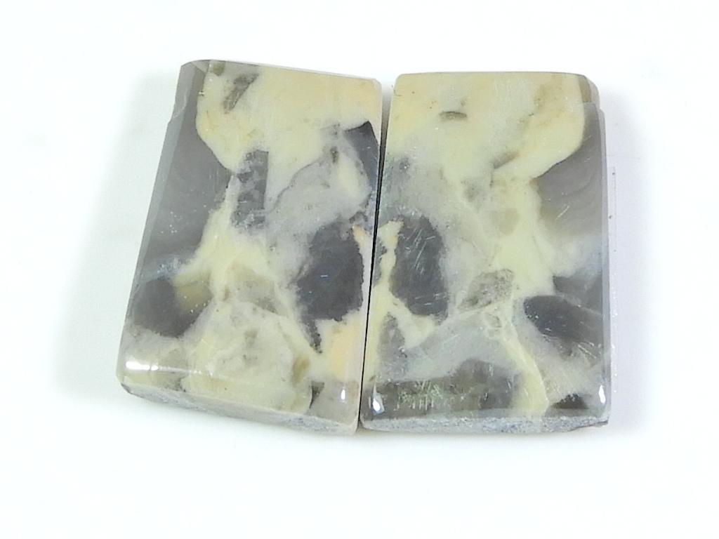 Natural Puff Jasper Matched Pair Octagon Cabochon Loose Gemstone 12X18X04 MM SK-262