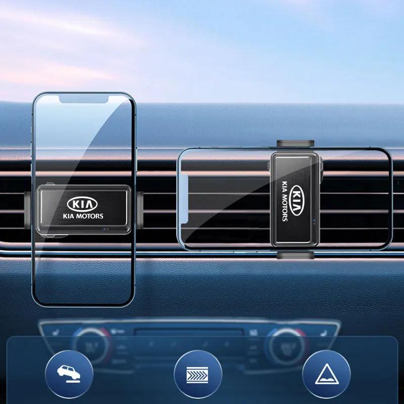 AHN1 Car Phone Holder Mount Auto Locking Air Vent Clip For KIA KN K3 K5 Sportage Rio Sorento Picanto Ceed RIO 2 3 4 Car Accessories