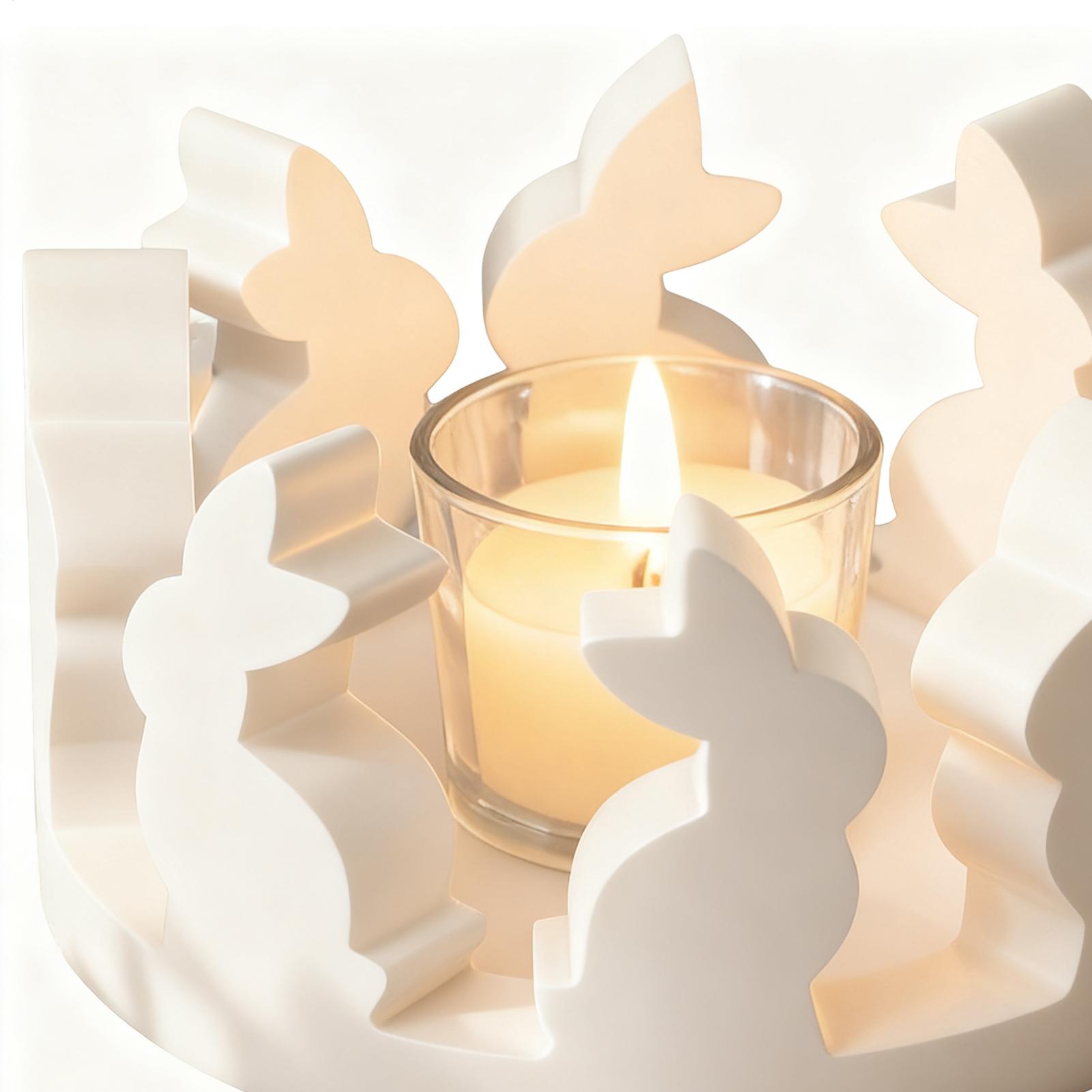 

Round Candle Holder Mold Easter Bunny Silicone Casting Mold Tabletop Centerpiece For Living Room Bedroom Kitchen Home Apartment China Mainland