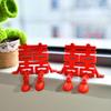 Wedding Double Happiness Character Decoration Plastic Red Happiness Ornament for Festival Home and Tabletop Decoration