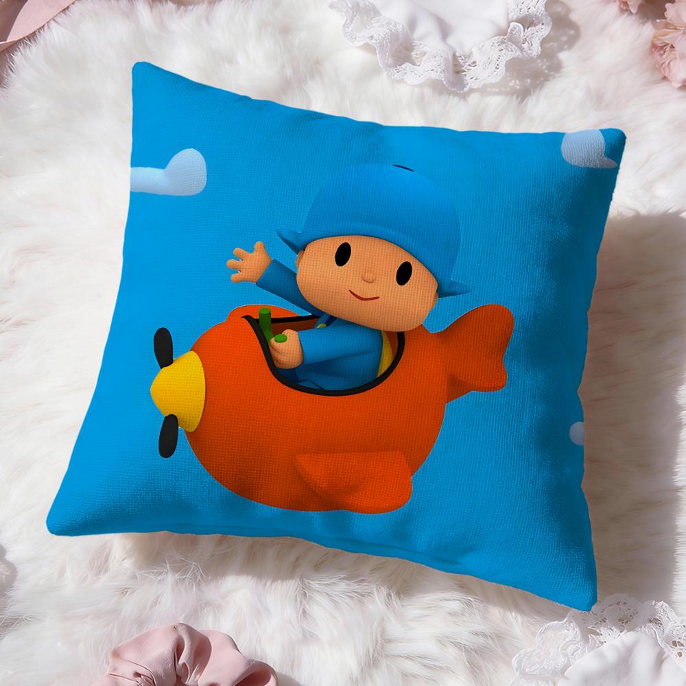 Urocza kreskówka P-Pocoyo Poszewka na poduszkę Premium Comfort Dwustronna Poszewka na poduszkę - Wzór Dwa w Jednym do Każdego Pomieszczenia i Wnętrza Samochodu