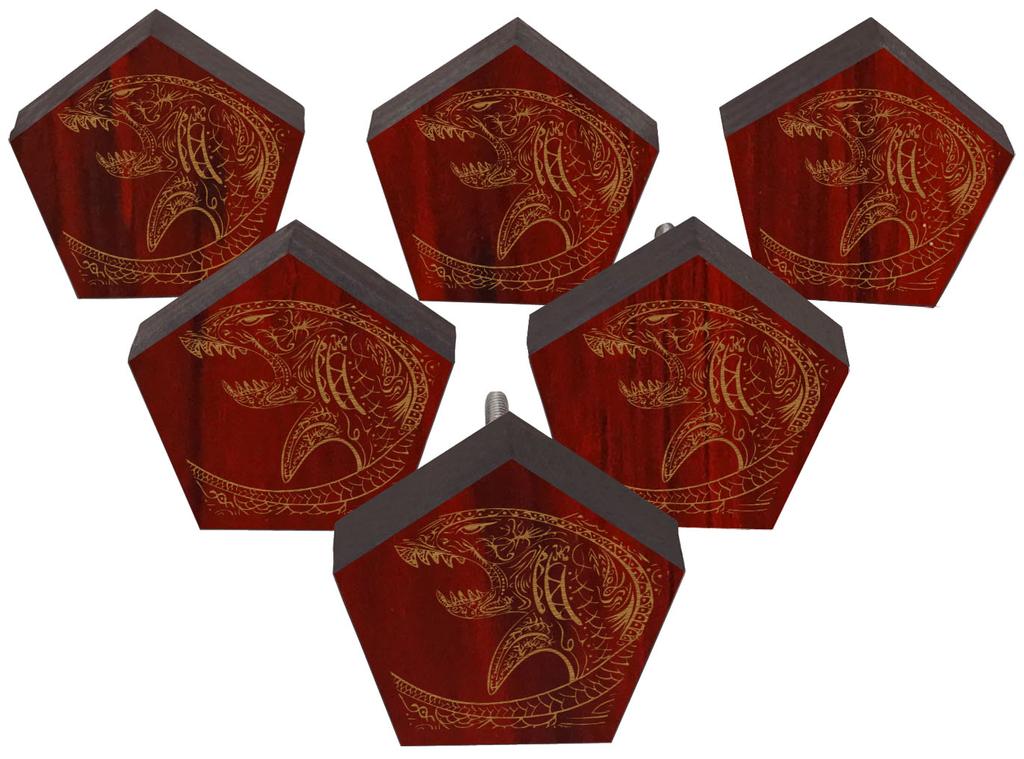 IBA Indianbeautifulart Braun Gravierte Knöpfe Holz Kleiderschrank Knöpfe Schrank Schubladengriff 10