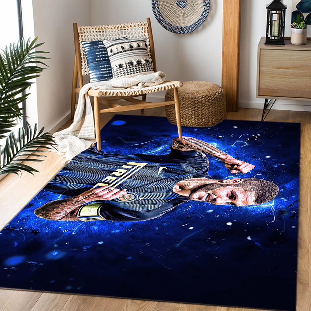 Inter Milan Player Action Area Rug Perfect for Hallway Playrooms Game Room Kitchen Antislip Carpet Office home decor Wedding Party Gift