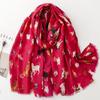 Autumn/Winter Cotton Linen Feel Scarf with Cute Dog Design - Women's Warm Shawl