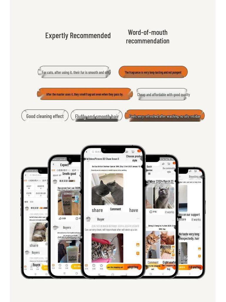 Yinuo Kitten Bath Gel - Antibacterial, Degreasing, Long-Lasting Fragrance, British Shorthair Specific Shampoo.