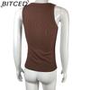 BITCED Women's Summer Solid-Colour Sleeveless Fitted Top