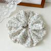 Girl Soft Flowers Printed Chiffon Hair Scrunchies Fabric Ponytail Holder Hair Accessories