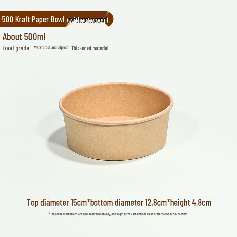 High-Temperature Resistant Disposable Noodle Bowl & Chopstick Set - Food-Grade Kraft Paper Bowl for Quick Meals