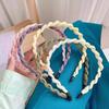 Women Headband Anti-Slip Teeth Mesh Yarn Twist Soft Braided Texture Hair Hoop Washing Face Headband Hair Accessory