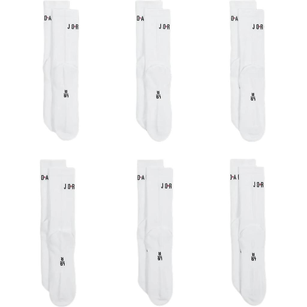 Jordan Everyday Socks 6 Pack White/Red/Black Children Aged 3 7 Years Old FZ2051-100