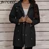 BITCED Spring/Fall Slim-Fit Hooded Windbreaker Jacket for Women - Versatile Casual Top