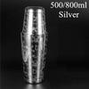 650ml/800ml Boston Cocktail Shaker With Etched Pattern Bar Cocktail Shaker Tin Set Bar Tool