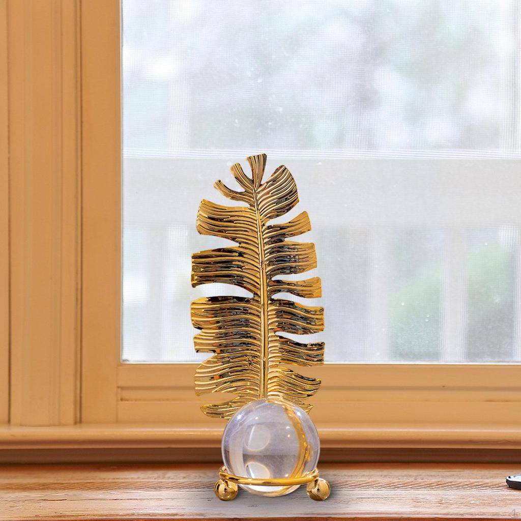 Leaf Ball Ornament Desk Decoration Decorative Adornment Art Crafts Home Decor Paperweight for