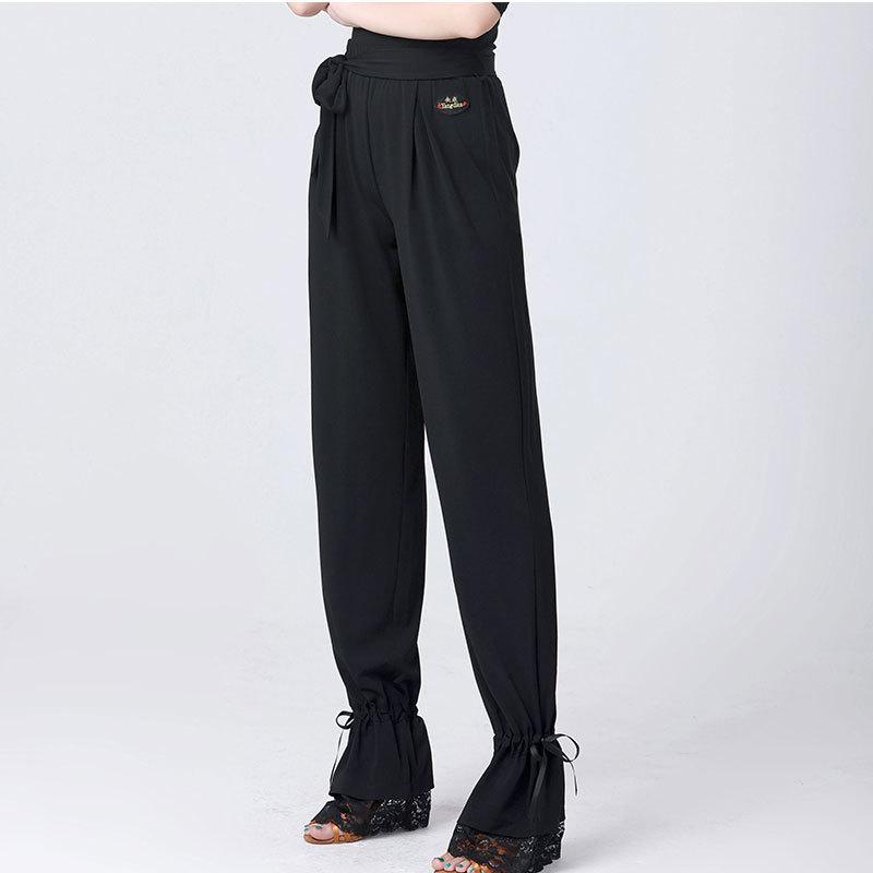 Women Elastic Waist Latin Dance Pants Dance National Standard Dance Ballroom Professional Modern Practice Pant