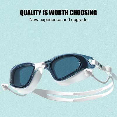 Swimming Goggles Cap Adult Anti-fog Swimming Goggles With Waterproof Eyewear Swim Anti-uv Glasses Earplugs Silicone Swim X1m5