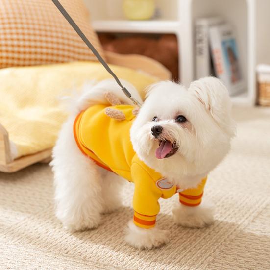 Cartoon Bear Dog Cardigan Warm Pets Autumn Winter Coat Puppy Vest Cute Poodle Outfit with D-ring for Small Medium Dogs Cat Girl Boy
