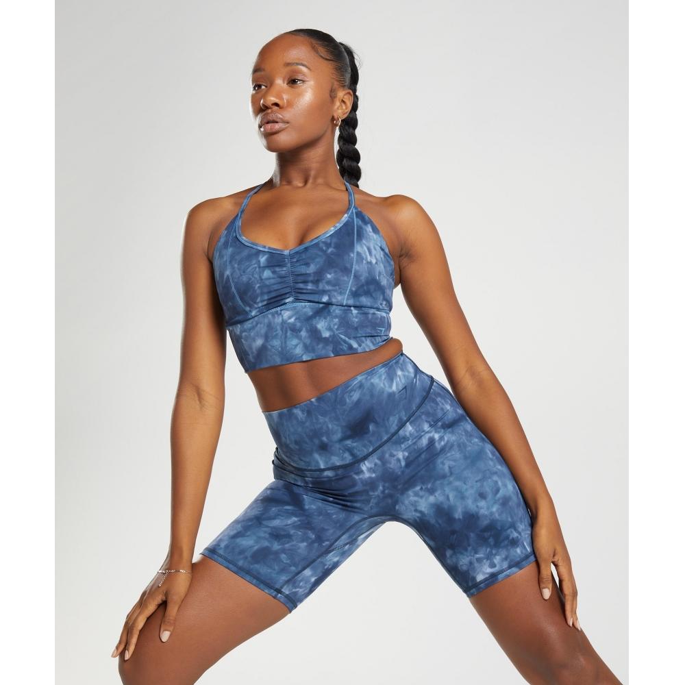 Gymshark Elevate Cycling Shorts Lakeside Blue Spray Dye B3a7i Ubr9