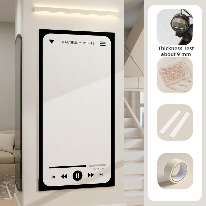 

Elegant Felt Wall Stickers Modern Felt Board Background Boards Aesthetic Luxury Wall Decor Minimalist Living Room Decorations 40X80CM чорний